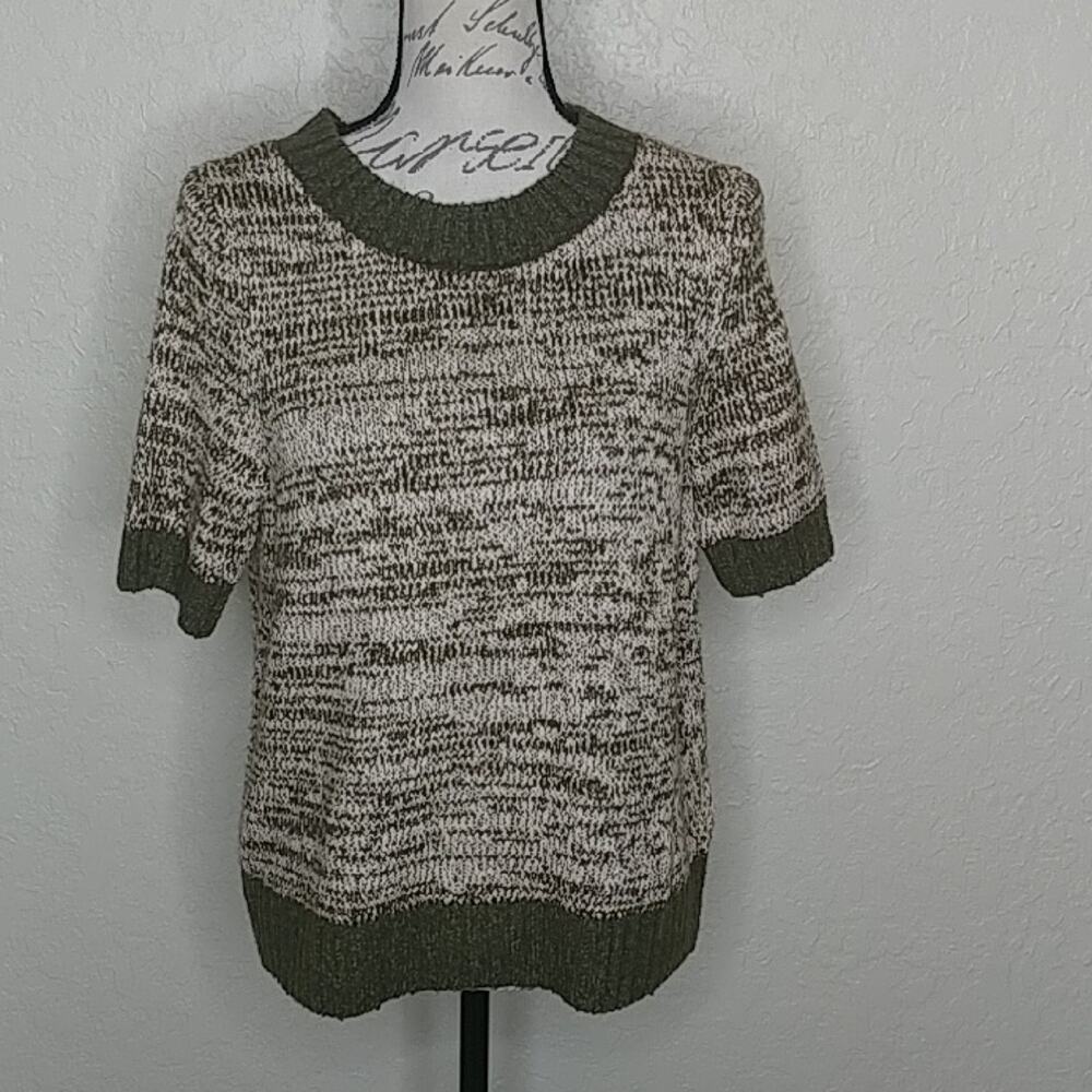 Anthropologie Jasper Short Sleeve Wool Alpaca Sweater w/ Buttons‎ in Back Size S